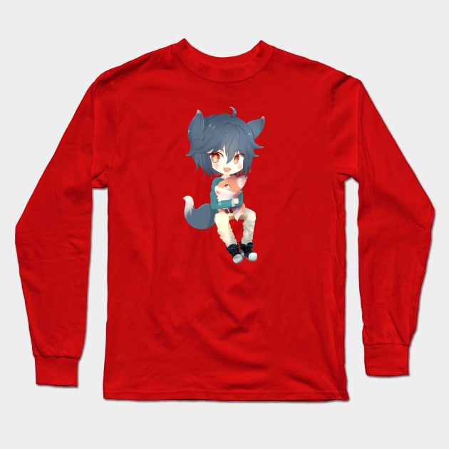 The Boy and the Fox Long Sleeve T-Shirt by SkyNeko